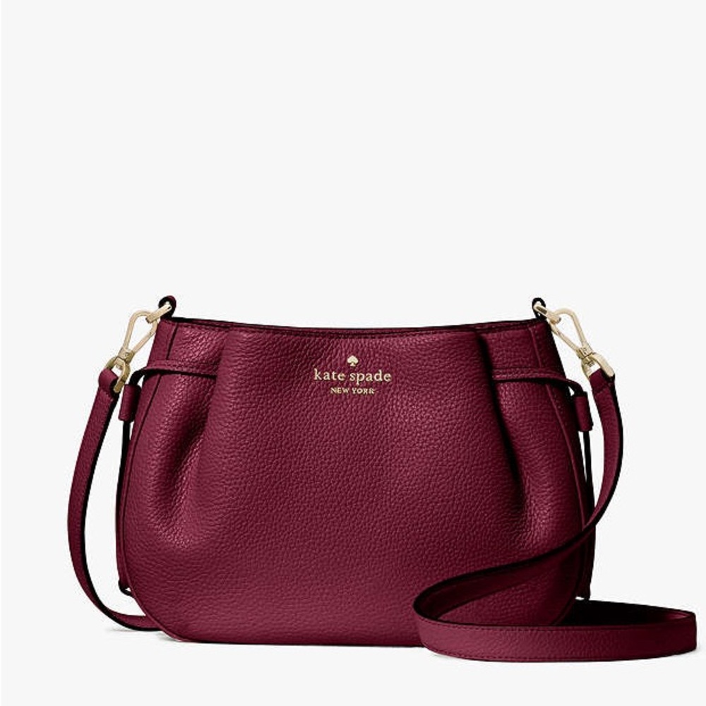 •Kate Spade Burgundy Dumpling Leather Crossbody Bag•